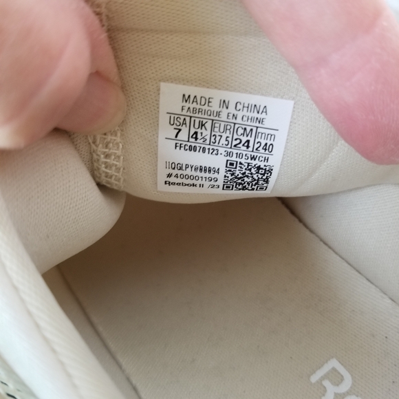 Reebok Knit Cream Colored Athletic Sneakers - Picture 11 of 11